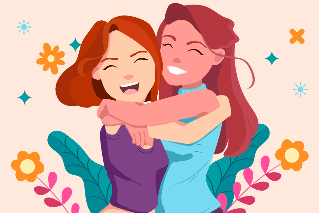 День подруги 2024г. День подруги 2024 картинки. Hugs illustration. Sister vector