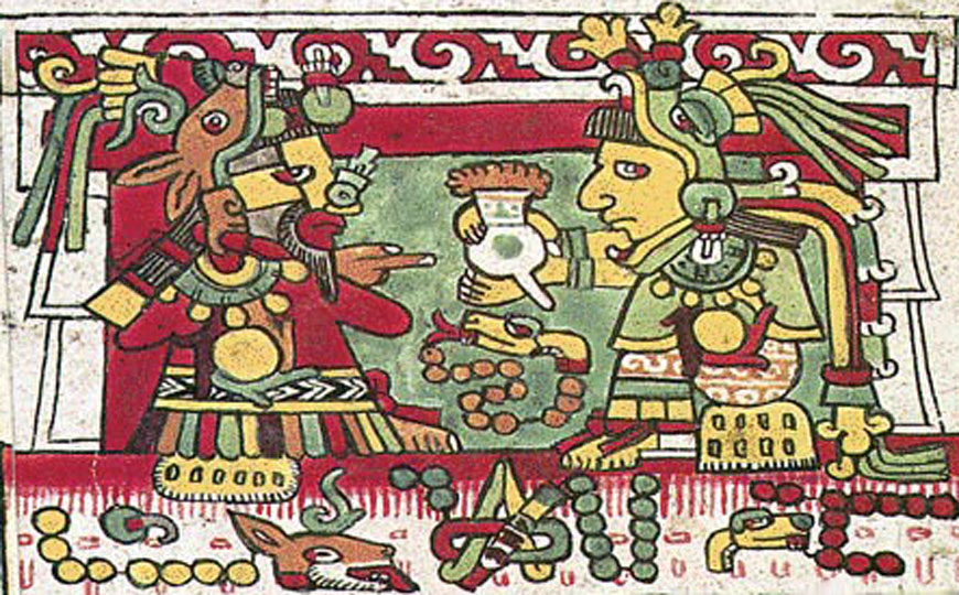 Два ацтекских короля пьют какао-ликер. Фото: wikipedia.org / Mat Jones